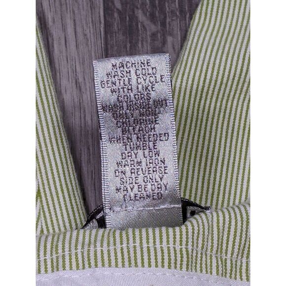 Chicos Womens Size 2 Cargo Pockets Green White Striped Cotton Capri Pants - Picture 5 of 10